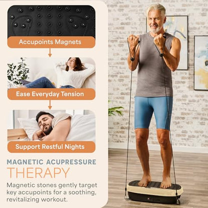 Lifepro HexaPlate Lite Compact Vibration Plate with Magnetic Acupoints - color: Light Gold
