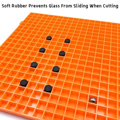 Stained Glass Cutting Mat, Solid Bottom Plastic Grid, Stained Glass Tools and Supplies, Orange, 4 Pack - size: 4PACK