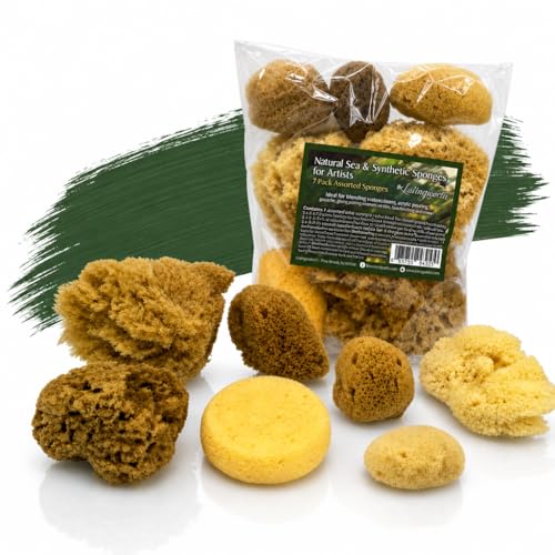 Natural Sea & Synthetic Sponges 7pk, Assorted Sizes, Painting & Crafts