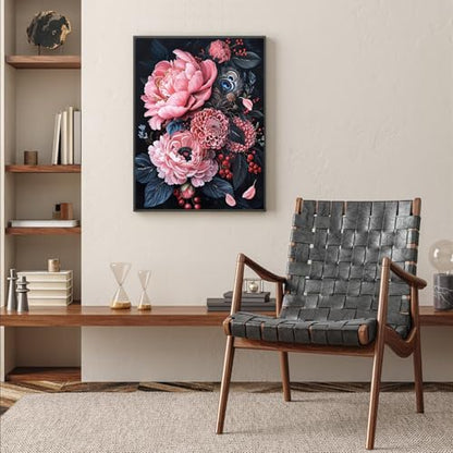 Flowers Diamond Art Kits for Adults, Feathers 5D Diamond Painting Kits - color: CM083