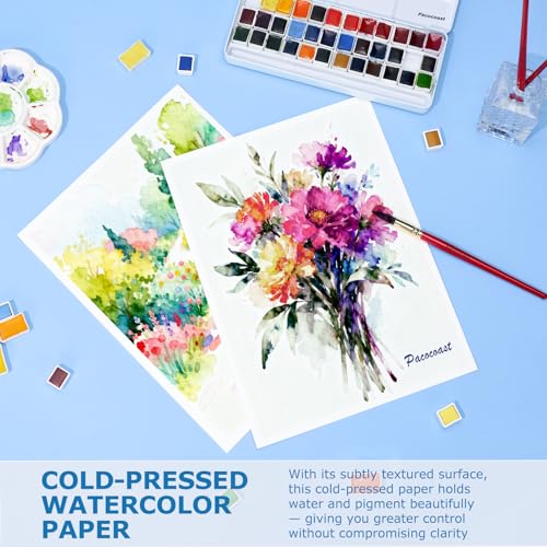 Pacocoast 9"x12" Cold Press Watercolor Paper Pad, 2Pack, Glue Bound, Teal - color: Teal, size: 9" x 12"(Pack of 2)