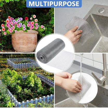 12 Inch X 50 ft Stainless Steel Mesh Rodent Control for Slugs - size: 12 Inch x 50 ft