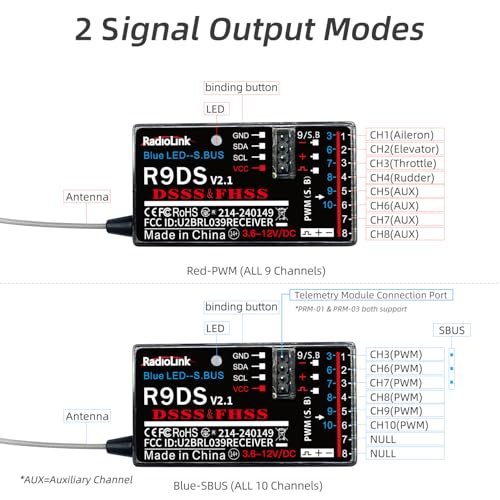 Radiolink AT9S Pro 10/12 Channels RC Transmitter and Receiver R9DS Grey - color: Champagne Gold