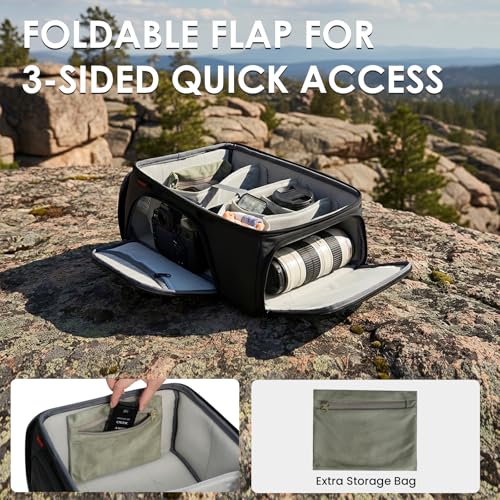 TARION Medium Camera Insert Bag Quick Access DSLR Inner Case Organizer M - style: M (2 Cameras 7 Lenses)