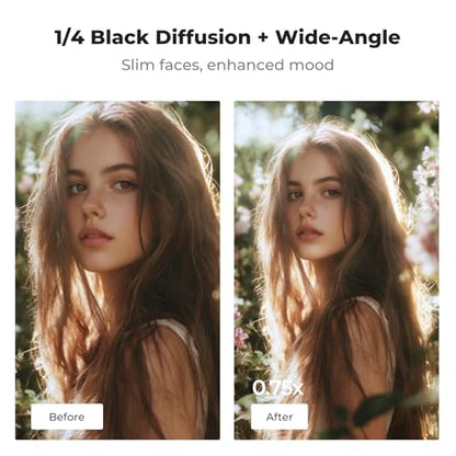 K&F CONCEPT Magnetic Wide Angle Lens&1/4 Black Diffusion&Cool Tone Filter - style: Wide Angle & 1/4 Black Diffusion & Cool Tone