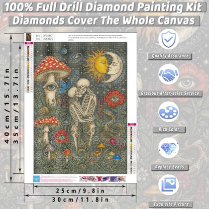 KICHANG Skull Diamond Art Kits for Adult Diamond Painting Kit for Beginner - color: DP04443