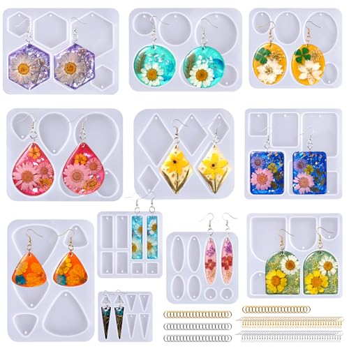 LET'S RESIN Earring Resin Molds, 171Pcs Jewelry Making Kit - color: Geometric Earring Molds