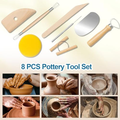 Amrules 8 Pcs Polymer Clay Sculpting Tools Kit for Adults, Light Yellow - color: Lightyellow-8Pcs