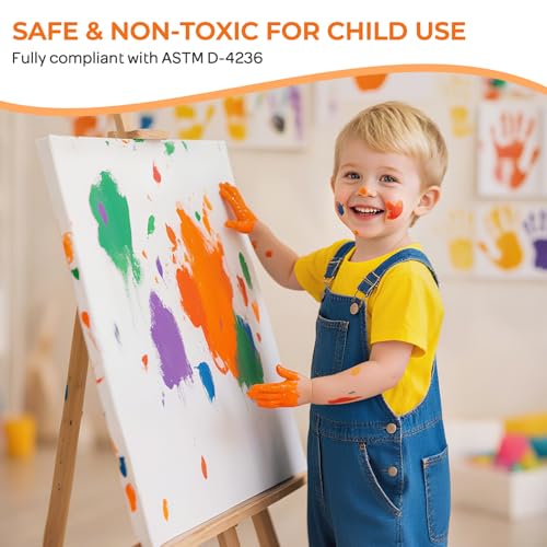 Nicpro 12 Colors Neon Washable Paint Set for Kid 2oz, Glow Under Blacklight - size: 2 Fl Oz (Pack of 12)