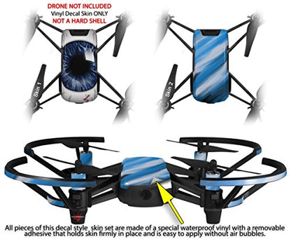Skin Decal Wrap 2 Pack Compatible with DJI Ryze Tello Eyeball Blue Dark Drone NOT Included
