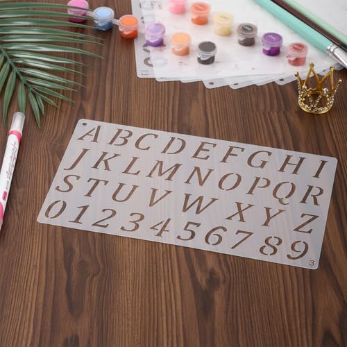1/2, 3/4, 1, 2 Inch Letter Stencils for Painting 14 Pack Number Stencils