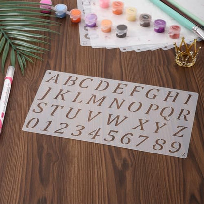 1/2, 3/4, 1, 2 Inch Letter Stencils for Painting 14 Pack Number Stencils