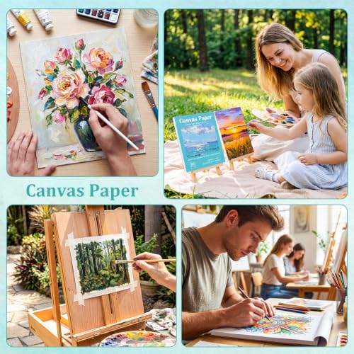 25 Sheets Canvas Paper Pad 8x10 Inches, 200GSM Canvas Sheets for Painting - color: 8”x10”