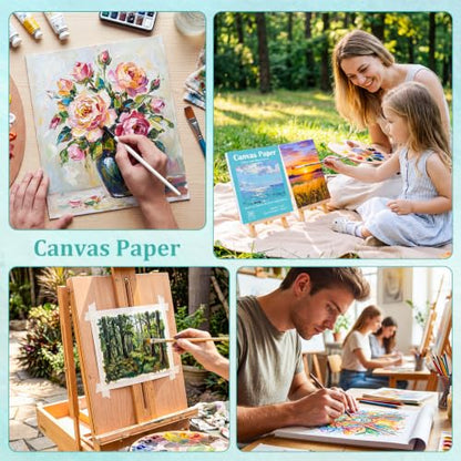 25 Sheets Canvas Paper Pad 8x10 Inches, 200GSM Canvas Sheets for Painting - color: 8”x10”