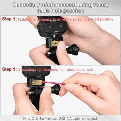 MINIFOCUS Gopro to 1/4" Adapter, Aluminum CNC Tripod Mount for Gopro Hero 13/12/11/10/9/8, Insta360 X5/X4/X3, DJI Osmo, AKASO and Other Standard 1/4" Accessories - size: 3-Prongs Interface