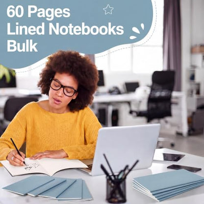 Mimorou 100 Pcs A5 Journals Notebooks Bulk,Lake Blue,Lined - color: Lake Blue, style: Lined