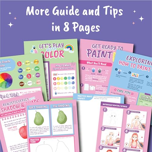 BSCOOL Watercolor Paint Sets for Kids Coloring Book Beginners. Water Color