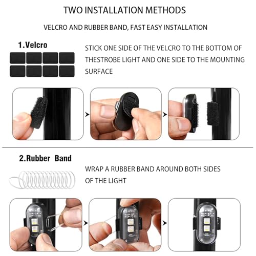 Flyant Wireless Led Strobe Lights with Remote Control,8 Colors Waterproof Anti-Collision USB CharingLed Warning Light,Wireless Led Lights for Car Drone Truck Motorcycle Aircraft Bike (8PC) - color: 8PC