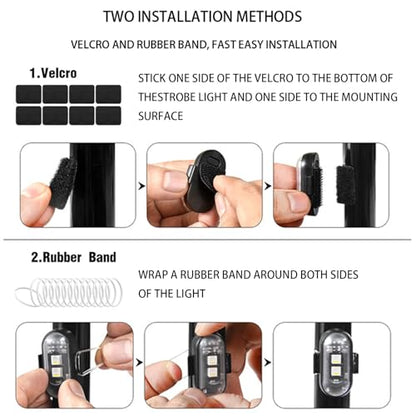 Flyant Wireless Led Strobe Lights with Remote Control,8 Colors Waterproof Anti-Collision USB CharingLed Warning Light,Wireless Led Lights for Car Drone Truck Motorcycle Aircraft Bike (8PC) - color: 8PC