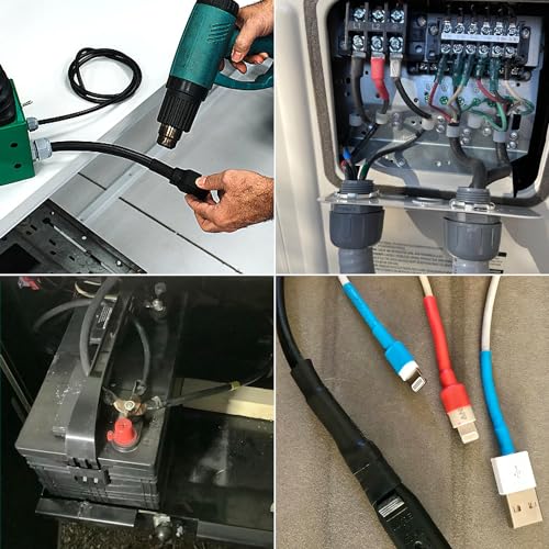 2 Inch Heat Shrink Tubing - 5 Ft 3:1Ratio Waterproof Heat Shrink Tubin - Adhesive Lined,Dual Wall Adhesive Shrinkable Wire Wrap Tube - Black - color: Black, size: 2"(50mm)-5Ft