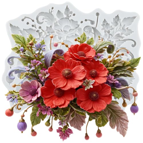 Daisy Flower Silicone Mold Flower Polymer Clay Molds - color: Style E