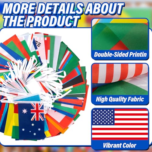 200 Countries String Flag 184Ft World Flag Banner for Party Decorations (Pack of 2) - size: 200 flags (Pack of 2)