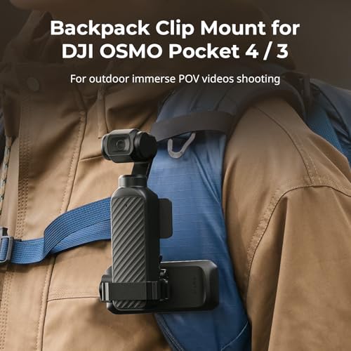 SMALLRIG Magnetic Backpack Strap Clip Mount w Cage for DJI Pocket 4P 4 3 - style: Clip Mount (for Pocket 4/3)