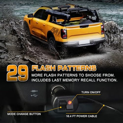 XRIDONSEN 48 inch 288 LED Tailgate Strobe Lights White Emergency Lights - color: White