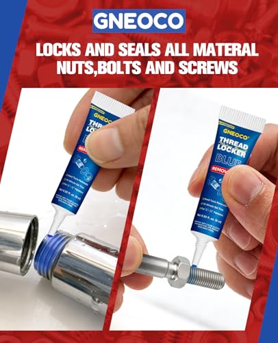 2 Pack Thread Lock Blue 6mlx2, Threadlocker Medium Strength, Thread Locker for Nuts, Bolts, Fasteners and Metals, Anaerobic Curing Screw Glue to Prevent Loosening (Blue (Removable) 6ml*2) - style: Blue (Removable) 6ml*2