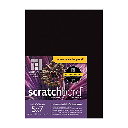 Ampersand Scratchbord |5x7-3pk |1/8" Flat |Professional Scratch Art Panel - size: 5" x 7" - Pack of 3