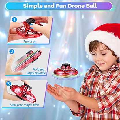 Drone for Kids Flying Toys, 2026 Upgrade LED Fidget Spinner (Red, 1 Pack)