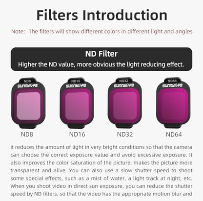 ND Filter Kit for DJI Flip Drone,MCUV,CPL ND8 ND16 ND32 ND64 Multi-Coated Camera Lens Filter Set Light Reduction Vlog Camera Filter Accessories (4PCS ND Set(ND8 + ND16 + ND32 + ND64))