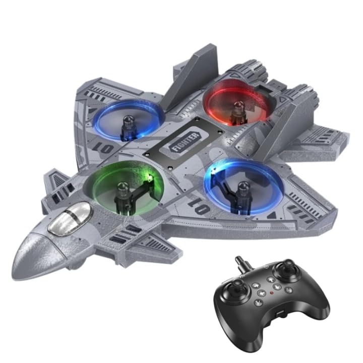 RC Plane Jet Aircraft,Drone, Stunt w/360 FLIP Remote Control, Advanced Fighter Jet Design, 2 Rechargeable Batteries Included, LED Lights, Precise Control, Easy Flight, EPP Fall Resistant, 2.4 GHz
