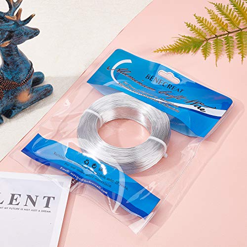 BENECREAT 1492 Feet 22 Gauge Silver Aluminum Wire Bendable Metal Sculpting Wire for Beading Jewelry Making Art and Craft Project