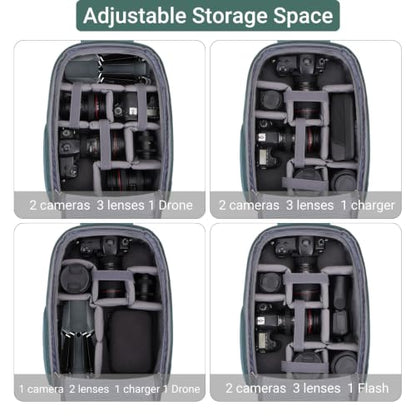 MOSISO Camera Backpack,Photography Camera Bag with Lens Pouch,Emerald Green - color: Emerald Green