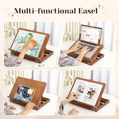 TYYIHUA Tabletop Easel for Painting, Adjustable Wooden Desktop Art Easel