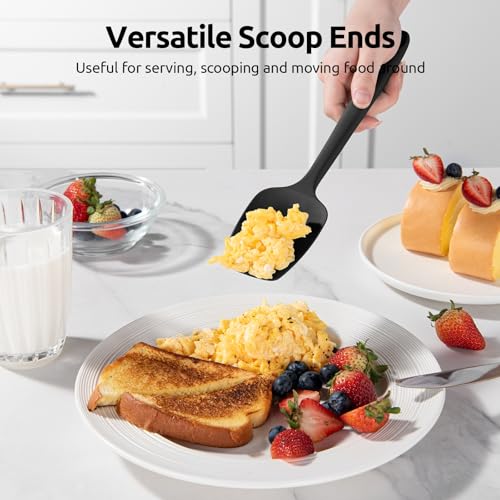 U-Taste 600ºF Heat Resistant Silicone Spatulas for Cooking, 4Pcs/Black - color: Black