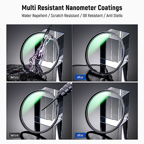 NEEWER 52mm MC UV Protection Filter 24 Layer Multi Resistant Nano Coatings/HD Optical Glass/Water Repellent/Scratch Resistant/Aluminum Alloy Ultra Slim Frame/Ultraviolet Filter - size: 52mm, style: UV