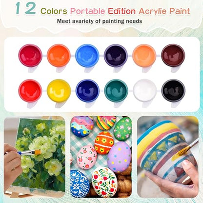 5 Pack 8x10 Canvas and Easel Set, Paint and Sip Kit for Adults Party
