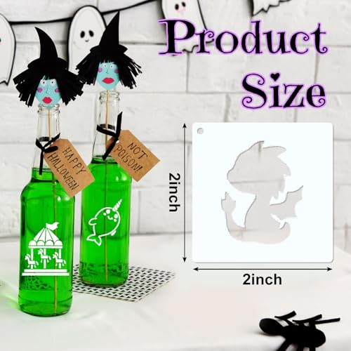 Fainne 100 Pcs 2 Inch Small Stencils for Painting, Girls Theme