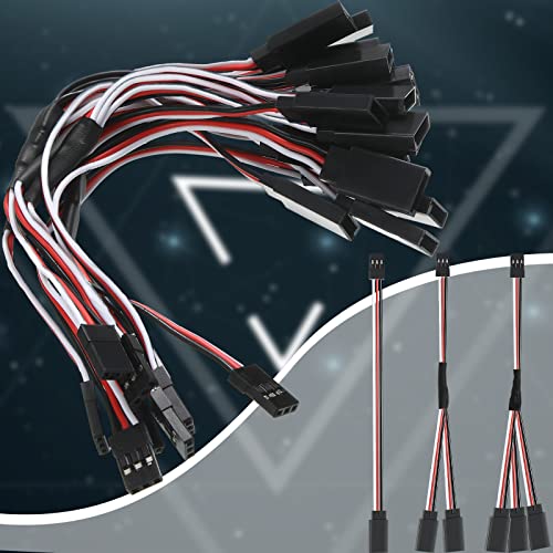 Eccliy 9 Pcs Servo Cable Set 3 Pin Rc, Compatible with Jst Jr Futaba - style: Mixed Style