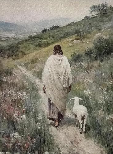 Jesus and Lamb Paint by Numbers Kit for Adults Beginner (Without Frame) - color: Stickered.MSKU.1764914608784