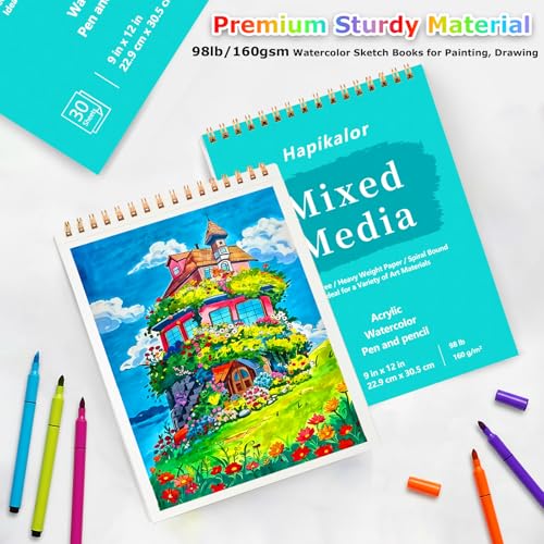Mixed Media Sketchbook 9"x12" Multimedia Sketchbook, 30 Sheets Sketch Book - size: 9" x 12"
