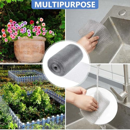 8 Inch X 100 ft Stainless Steel Mesh Rodent Control for Slugs - size: 8 Inch x 100 ft