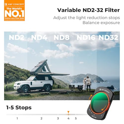 K&F CONCEPT Magnetic VND2-32 Filter Compatible with DJI Osmo Pocket 4/3 - style: ND2-32