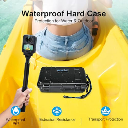 Lekufee Travel Waterproof Hard Case for DJI Osmo 360, Battery, and other Accessories(Case & Bag Only)