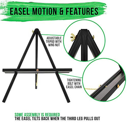 U.S. Art Supply 16" Black Wood Tabletop Easel (4 Pack) - Adjustable - color: Black, size: 16 inch
