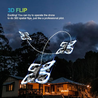 S3 WiFi FPV 6-Axis Gyro & 360° Flip Drone with 480P HD Camera for Beginners (White)