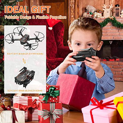 AVIALOGIC Mini Drone with Camera for Kids, Remote Control Helicopter Toys Gifts for Boys Girls, FPV RC Quadcopter with 1080P Live Video Camera, Gravity Control, 3 Batteries, Carrying Bag - color: Deep black