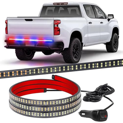 XRIDONSEN 48 inch Tailgate Strobe Light Strip 288 LED Rear Window Light Bar - color: Red/Blue